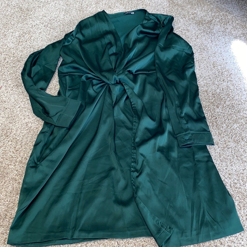 Like new green satin fashion nova dress